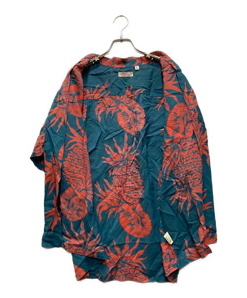 Sun Surf（サンサーフ）Sun Surf (サンサーフ) レーヨンシャツ ブルー×レッド サイズ:XLの古着・服飾アイテム