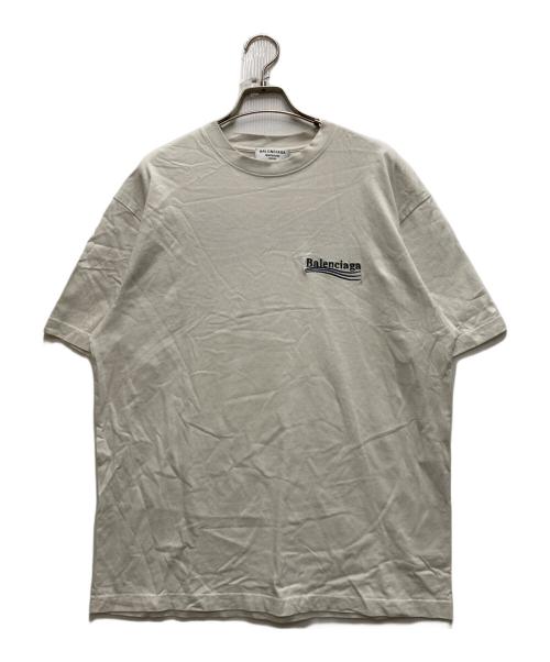 BALENCIAGA（バレンシアガ）BALENCIAGA (バレンシアガ) キャンペーンロゴ刺繍 Tシャツ ホワイト サイズ:XSの古着・服飾アイテム