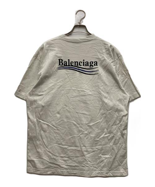 BALENCIAGA（バレンシアガ）BALENCIAGA (バレンシアガ) キャンペーンロゴ刺繍 Tシャツ ホワイト サイズ:XSの古着・服飾アイテム