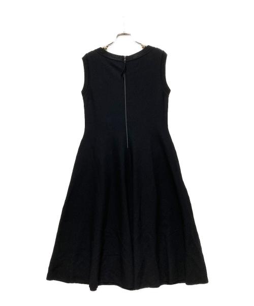FOXEY（フォクシー）FOXEY (フォクシー) アセテート ノースリーブワンピース ブラック サイズ:38の古着・服飾アイテム