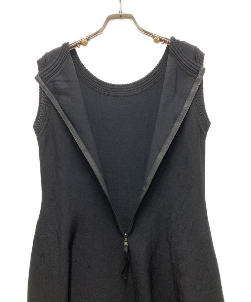 FOXEY（フォクシー）FOXEY (フォクシー) アセテート ノースリーブワンピース ブラック サイズ:38の古着・服飾アイテム