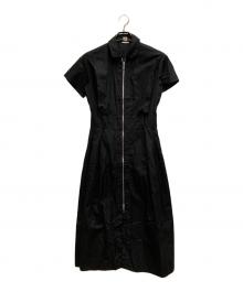 HERMES（エルメス）の古着「モザイクモチーフ フロントジップワンピース」｜ブラック