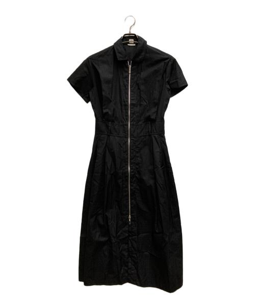 HERMES（エルメス）HERMES (エルメス) モザイクモチーフ フロントジップワンピース ブラック サイズ:36の古着・服飾アイテム