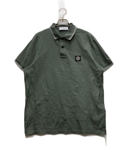 STONE ISLAND（ストーンアイランド）STONE ISLAND (ストーンアイランド) スリム コットン ポロ シャツ グリーン サイズ:XLの古着・服飾アイテム
