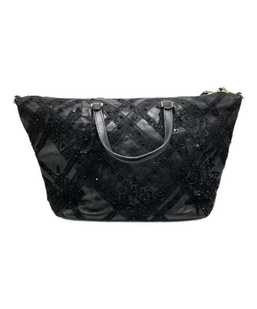 VALENTINO（ヴァレンティノ）VALENTINO (ヴァレンティノ) レザースパンコール2WAYバッグ ブラックの古着・服飾アイテム