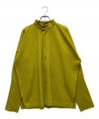 HOMME PLISSE ISSEY MIYAKEオム プリッセ イッセイ ミヤケ）の古着「プリーツシャツ」｜イエロー
