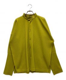 HOMME PLISSE ISSEY MIYAKE（オム プリッセ イッセイ ミヤケ）の古着「プリーツシャツ」｜イエロー