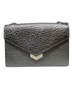 JIMMY CHOOジミーチュウ）の古着「フラップ チェーンショルダーバッグ」｜シルバー