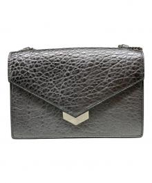 JIMMY CHOO（ジミーチュウ）の古着「フラップ チェーンショルダーバッグ」｜シルバー