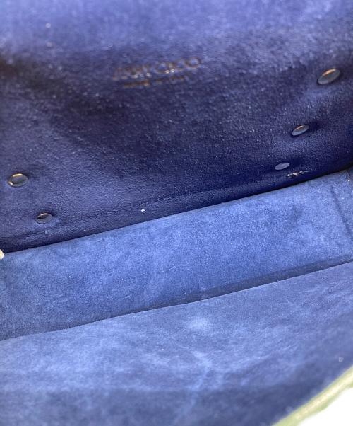 JIMMY CHOO（ジミーチュウ）JIMMY CHOO (ジミーチュウ) フラップ チェーンショルダーバッグ シルバーの古着・服飾アイテム