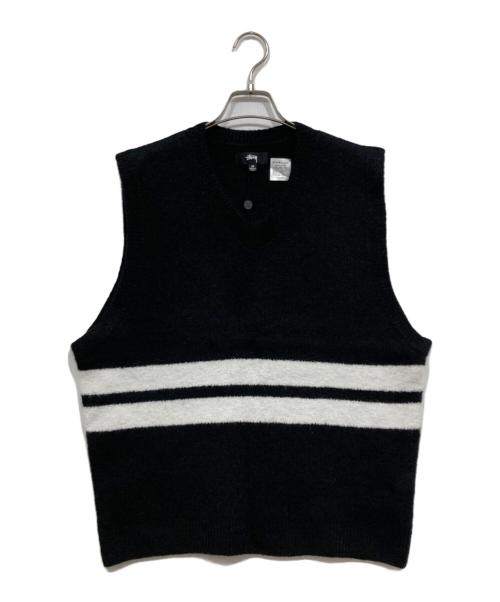 stussy（ステューシー）stussy (ステューシー) BRUSHED MOHAIR VEST ブラック サイズ:Mの古着・服飾アイテム