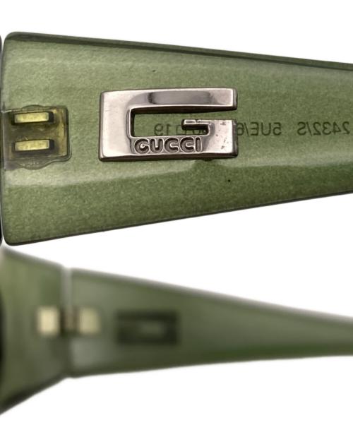 GUCCI（グッチ）GUCCI (グッチ) 00'S オーバルサングラス グリーンの古着・服飾アイテム