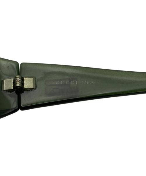 GUCCI（グッチ）GUCCI (グッチ) 00'S オーバルサングラス グリーンの古着・服飾アイテム