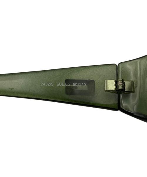 GUCCI（グッチ）GUCCI (グッチ) 00'S オーバルサングラス グリーンの古着・服飾アイテム