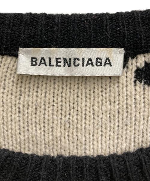 BALENCIAGA（バレンシアガ）BALENCIAGA (バレンシアガ) 総柄ロゴ ジャガードニット ブラック サイズ:40の古着・服飾アイテム