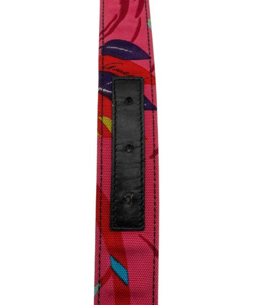 GUCCI（グッチ）GUCCI (グッチ) フラワー キャンバス レザーベルト ピンク サイズ:85 34の古着・服飾アイテム