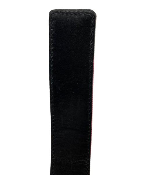 GUCCI（グッチ）GUCCI (グッチ) フラワー キャンバス レザーベルト ピンク サイズ:85 34の古着・服飾アイテム