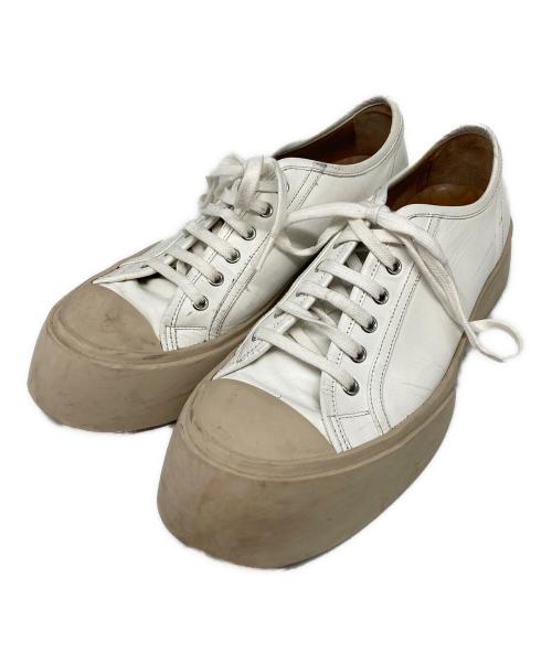 MARNI（マルニ）MARNI (マルニ) PABLO プラットフォームスニーカー ホワイト×ベージュ サイズ:44の古着・服飾アイテム