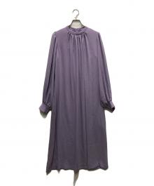 Graphpaper（グラフペーパー）の古着「Satin band collar dress」｜パープル