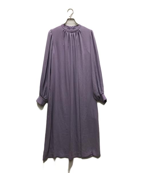 Graphpaper（グラフペーパー）Graphpaper (グラフペーパー) Satin band collar dress パープルの古着・服飾アイテム