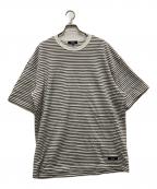 COMME des GARCONS HOMMEコムデギャルソン オム）の古着「綿天竺ランダムボーダー S/S Tシャツ」｜ホワイト