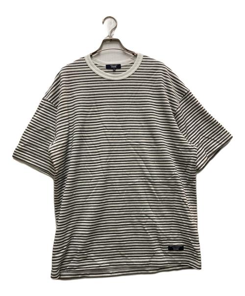 COMME des GARCONS HOMME（コムデギャルソン オム）COMME des GARCONS HOMME (コムデギャルソン オム) 綿天竺ランダムボーダー S/S Tシャツ ホワイト サイズ:Lの古着・服飾アイテム
