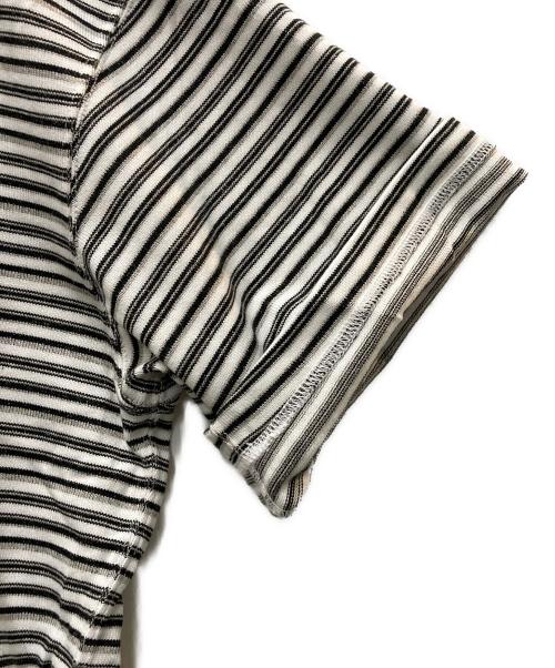 COMME des GARCONS HOMME（コムデギャルソン オム）COMME des GARCONS HOMME (コムデギャルソン オム) 綿天竺ランダムボーダー S/S Tシャツ ホワイト サイズ:Lの古着・服飾アイテム