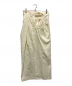 Mame Kurogouchiマメクロゴウチ）の古着「Dry Touch Cotton Wrap Style Skirt」｜ホワイト