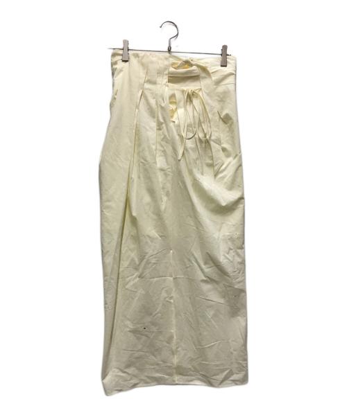 Mame Kurogouchi（マメクロゴウチ）Mame Kurogouchi (マメクロゴウチ) Dry Touch Cotton Wrap Style Skirt ホワイト サイズ:1の古着・服飾アイテム