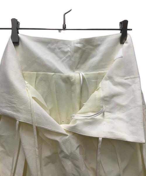 Mame Kurogouchi（マメクロゴウチ）Mame Kurogouchi (マメクロゴウチ) Dry Touch Cotton Wrap Style Skirt ホワイト サイズ:1の古着・服飾アイテム