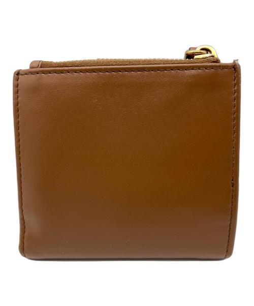 PRADA（プラダ）PRADA (プラダ) シティカーフコンパクトウォレット ブラウンの古着・服飾アイテム