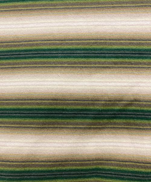 AURALEE（オーラリー）AURALEE (オーラリー) GRADIENT STRIPE JERSEY L/S TEE ベージュ×グリーン サイズ:5の古着・服飾アイテム
