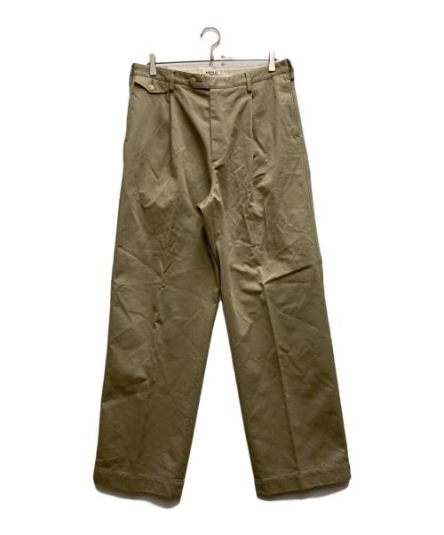 AURALEE（オーラリー）AURALEE (オーラリー) WASHED FINX CHINO ONE-TUCK PANTS ベージュ サイズ:5の古着・服飾アイテム