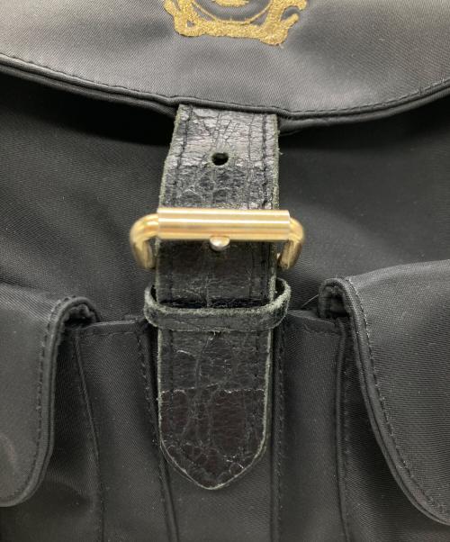 GIANNI VERSACE（ジャンニ・ヴェルサーチ）GIANNI VERSACE (ジャンニ・ヴェルサーチ) メデューサ刺繍ナイロンリュック ブラックの古着・服飾アイテム