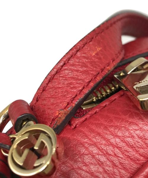 GUCCI（グッチ）GUCCI (グッチ) GGキャンバスショルダーバッグ ベージュ×レッドの古着・服飾アイテム