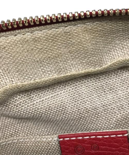 GUCCI（グッチ）GUCCI (グッチ) GGキャンバスショルダーバッグ ベージュ×レッドの古着・服飾アイテム