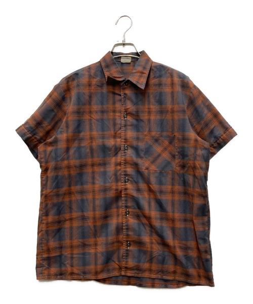 LECO（レコ）LECO (レコ) 60s-70s オンブレチェックS/Sシャツ オレンジ サイズ:38Lの古着・服飾アイテム