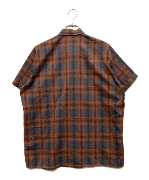LECO（レコ）LECO (レコ) 60s-70s オンブレチェックS/Sシャツ オレンジ サイズ:38Lの古着・服飾アイテム