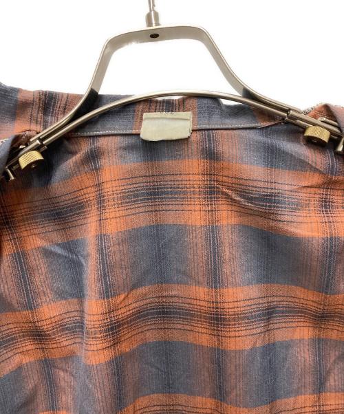 LECO（レコ）LECO (レコ) 60s-70s オンブレチェックS/Sシャツ オレンジ サイズ:38Lの古着・服飾アイテム
