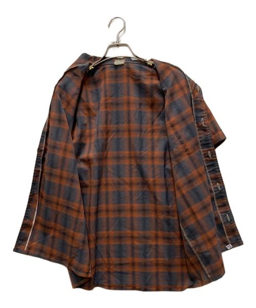 LECO（レコ）LECO (レコ) 60s-70s オンブレチェックS/Sシャツ オレンジ サイズ:38Lの古着・服飾アイテム