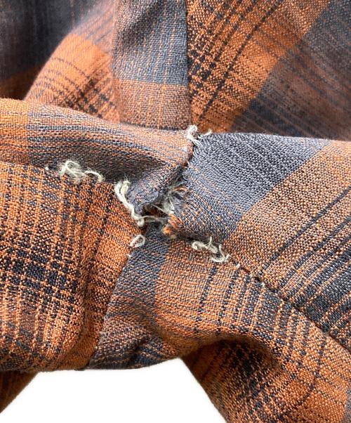 LECO（レコ）LECO (レコ) 60s-70s オンブレチェックS/Sシャツ オレンジ サイズ:38Lの古着・服飾アイテム