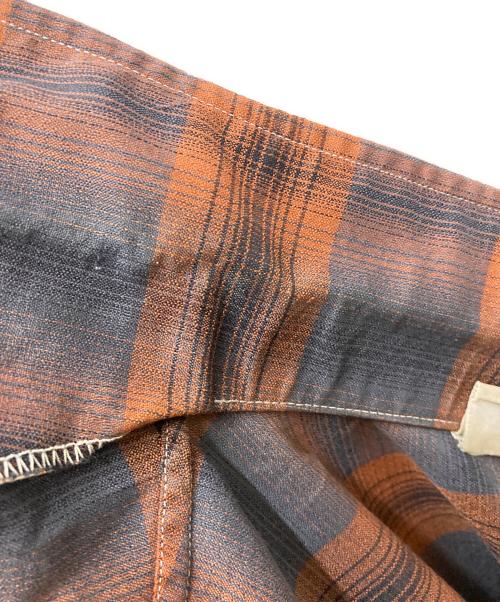 LECO（レコ）LECO (レコ) 60s-70s オンブレチェックS/Sシャツ オレンジ サイズ:38Lの古着・服飾アイテム