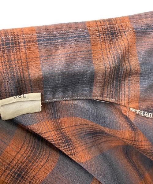 LECO（レコ）LECO (レコ) 60s-70s オンブレチェックS/Sシャツ オレンジ サイズ:38Lの古着・服飾アイテム