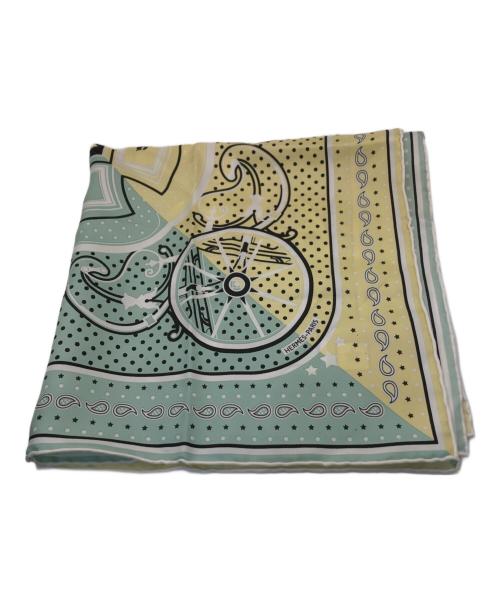 HERMES（エルメス）HERMES (エルメス) カレ55 イエロー×グリーンの古着・服飾アイテム