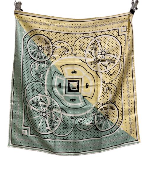 HERMES（エルメス）HERMES (エルメス) カレ55 イエロー×グリーンの古着・服飾アイテム