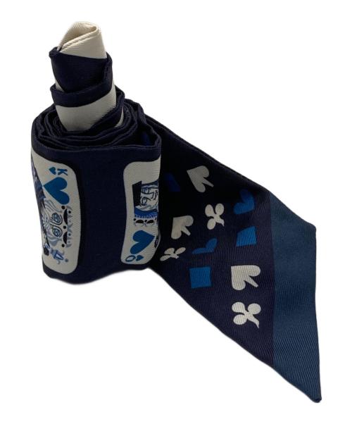 HERMES（エルメス）HERMES (エルメス) ツイリースカーフ ネイビーの古着・服飾アイテム