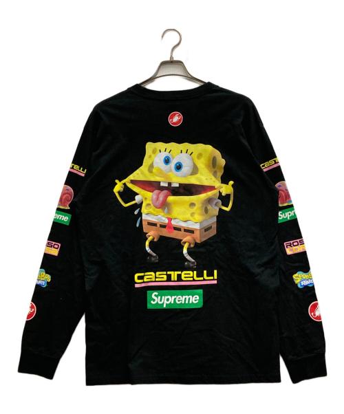 SUPREME（シュプリーム）Supreme (シュプリーム) SpongeBob Castelli Racing L/S Tee ブラック サイズ:Ⅼの古着・服飾アイテム