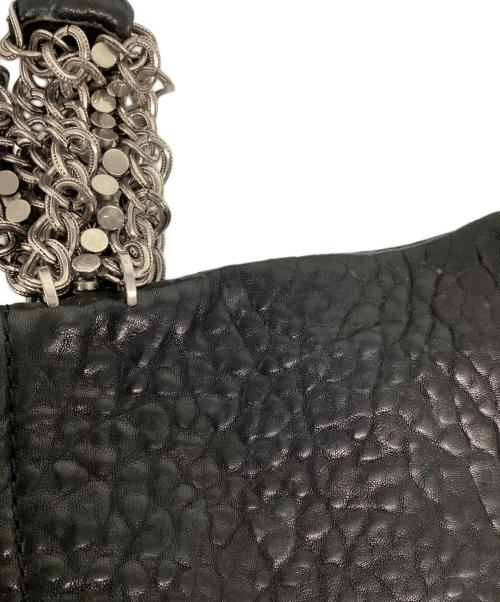 JIMMY CHOO（ジミーチュウ）JIMMY CHOO (ジミーチュウ) レザーチェーントートバッグ ブラックの古着・服飾アイテム