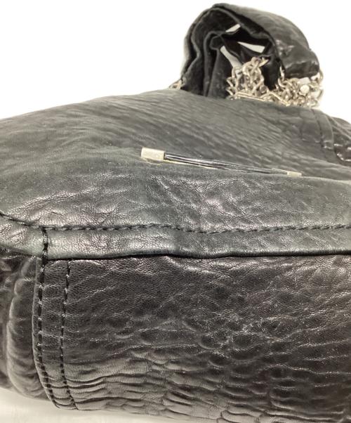 JIMMY CHOO（ジミーチュウ）JIMMY CHOO (ジミーチュウ) レザーチェーントートバッグ ブラックの古着・服飾アイテム