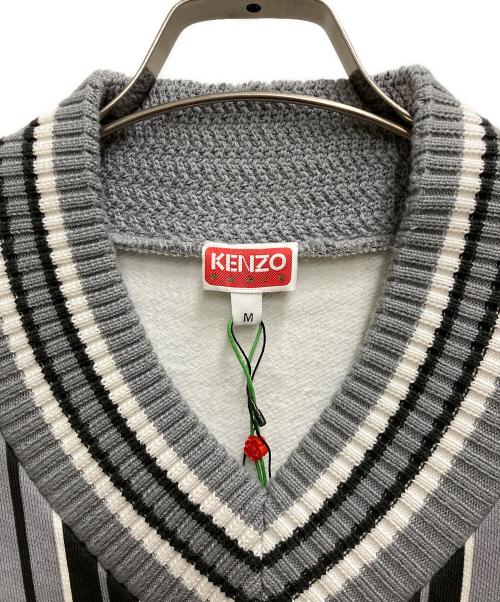 KENZO（ケンゾー）KENZO (ケンゾー) College Vertical Stripe Sweater グレー サイズ:Ⅿの古着・服飾アイテム
